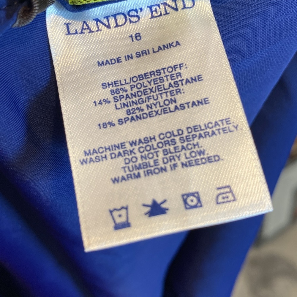 Lands End Navy Long Leg Swim Shorts - Picture 7 of 9